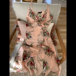 TopShop US size 6. Spaghetti, wrap slip floral dress. Worn once for photos.